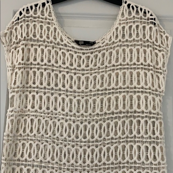 SALE!✅CROCHETED CAP-SLEEVED COVER-UP - Picture 4 of 6